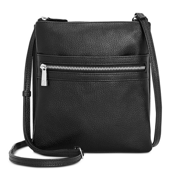 NWT Giani Bernini Triple-Zip Pebble Leather Bag - Picture 1 of 11